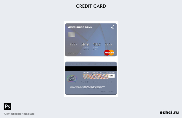 цифровая загрузка шаблона карты Mastercard USA Ameriprise Bank